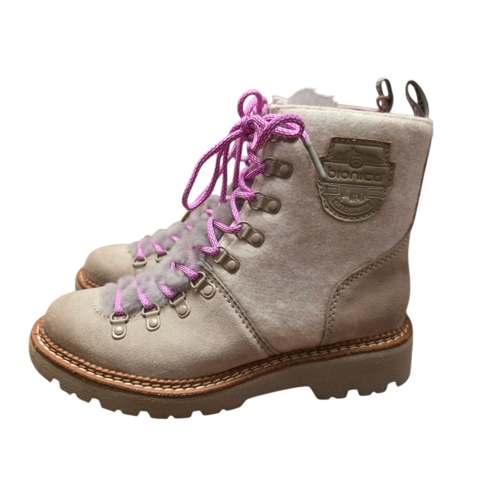 Bionica Darlene Women's Suede & Shearling Gray Winter Boots Size 7.5